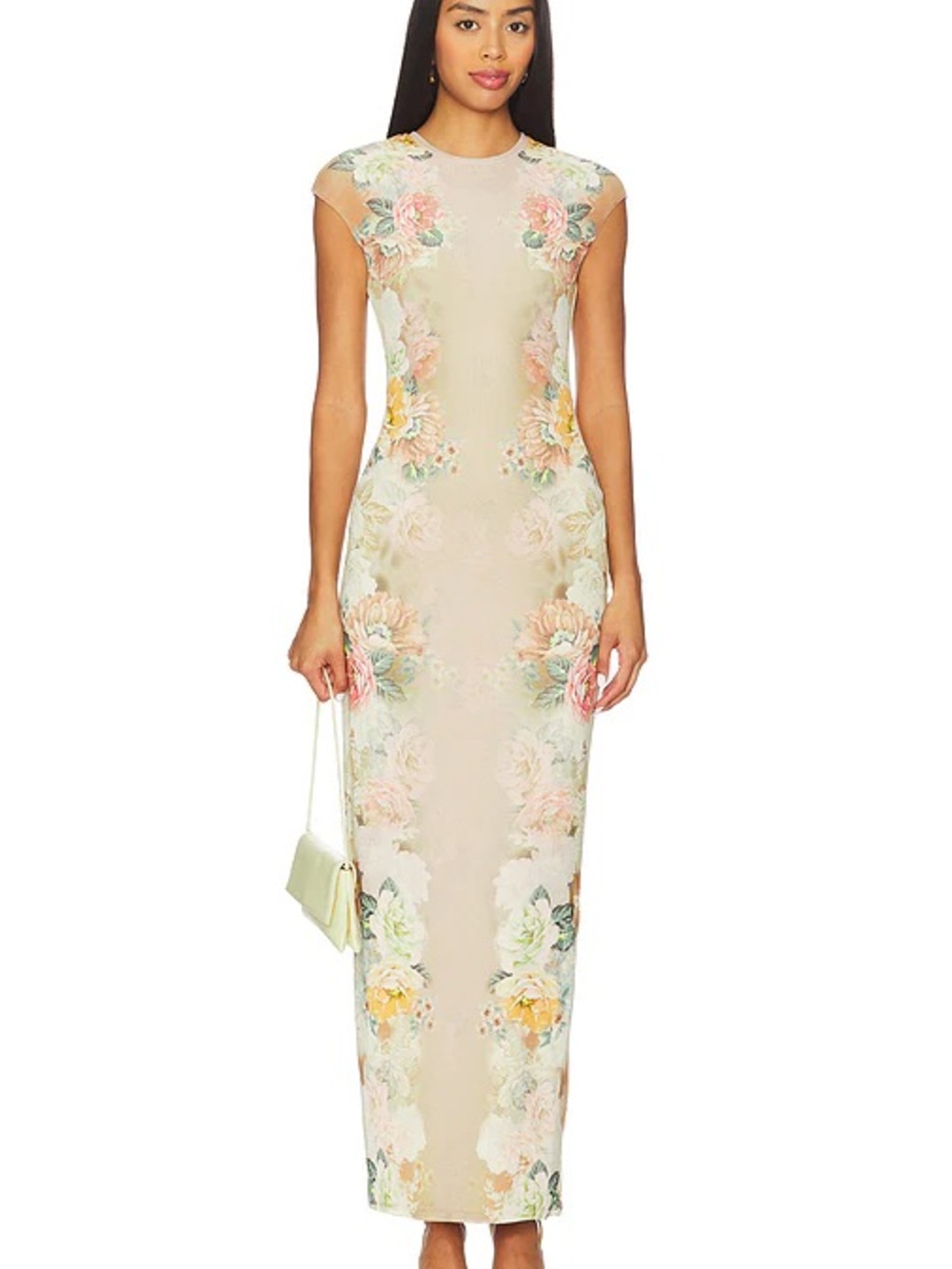 AFRM Floral Maxi Dress Beige